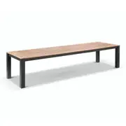 Balmoral 3.55m Outdoor Aluminium Teak Top Dining Table - Outdoor Aluminium Tables