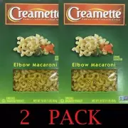 2x Creamette Pasta ELBOW MACARONI Noodles NON GMO 16 oz Box - 2 PACK