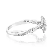 Luminesce Lab Grown 1/3 Carat Emerald Shaped Ring in Sterling Silver, Q