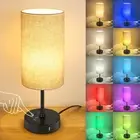 Table Lamp, 3 CCT 3000K/4500K/6500K & RGB Color Changing, Stepless Dimmable Smal