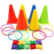 (23cm)Carnival Games Set Propylene With Mesh Bag Traffic Cone Throwing