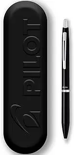 Pilot Acro 1000 Ballpoint Pen - Smooth Ink for Writing Fluidity - Refillable & Retractable - Black Ink - Medium Tip - In Metal Gift Tin (Black)