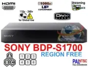 SONY BDP-S1700 ALL REGION FREE BLU-RAY DVD PLAYER - ZONE A B C DVD: 0-8 USB