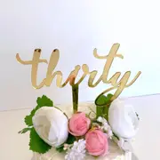 Acrylic Gold 'Thirty' Birthday Cake Topper
