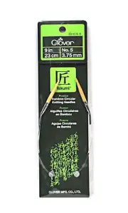 Clover Takumi Bamboo 9 Inch Circular Knitting Needle Size 5