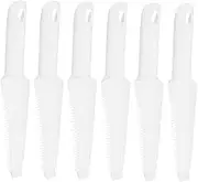 Ciieeo 6pcs Flat Mop Scraper: Microfiber Pads Cleaning Brush Cleaner Heavy Duty Hair Removal Tool Attachment for Wet Dry Mops Head Buckets System White