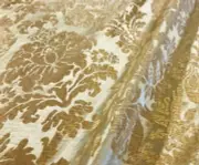 BEACON HILL GREEN TEA "IN ROMA" ITALIAN LINEN & SILK DAMASK JACQUARD FABRIC