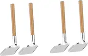 Alipis 2sets Cooking Shovel Long Handle Steak Frying Tool Scalding Kitchen Spatula Wood Stainless Steel Construction 2pcs*2