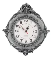Hand Painted Resin Wall Clock,European Style Retro Vintage Clock Non - Ticking