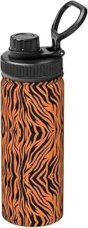 Tiger Stripes Orange Pattern Camping Hiking Hydration Flask,Stainless Steel Outdoor Water Bottle,Double Walled Insulated