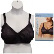 WonderBra Plus 38DD Wireless Bra All Around Smoothing Side Style W1985 Black
