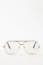 [Rubi] Rubi - Jade Metal Aviator Sunglasses - Gold/blue light OS GOLD/BLUE LIGHT
