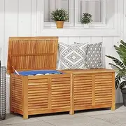 Garden Storage Box with Louver 150x50x56 cm Solid Wood Acacia,Acacia Wood Outdoor Storage Box with WaterResistant Bag for Garden and Patio Outdoor Storage