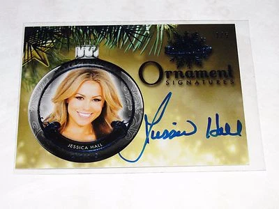 2015 Benchwarmer JESSICA HALL Holiday #54 Blue Ornament Autograph/5 PLAYBOY Hot