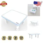 Compact Kids Folding Tray Table with Adjustable Heights - Safe & Stylish Design