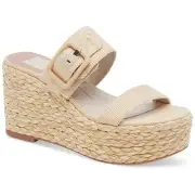 Dolce Vita Womens Thorin Beige Wedge Sandals Shoes 10 Medium (B,M) BHFO 7596