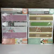 We R Memory Keepers Envelope Wraps 2 Sets Floral & Kraft 36 Wraps Stationary New