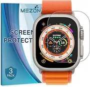 MEZON [3 Pack] Ultra Clear Screen Protector TPU Film for Apple Watch Ultra 2 (49 mm) and Watch Ultra (49mm) – High Protection, Shock Absorption (Watch Ultra, Clear)