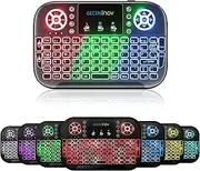 Mini Wireless Keyboard with RGB Backlit,Bluetooth and 2.4GHz Wireless Mini Keyboard Rechargeable Controller with Touchpad Mouse Combo, Compatible with Android TV Box, IPTV, HTPC, Smart TV, PC,etc.