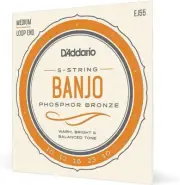 2 Sets D'Addario EJ55 5-String Phosphor Bronze Medium Banjo Strings