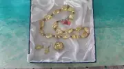 Necklace with Gold Tone Baroque Fresh Water Pearls 18" & Matching Earrings NWT