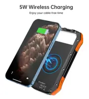 10,000mAh Solar Powered Power Bank with Flashlight iPhone 15 14 13 GoPro Tablet