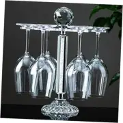 Elegant Desktop Crystal Glass Stemware Rack/Rotate 8 Wine Glass Storage Holder