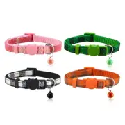Breakaway Cat Collar with Bell, 4 Pack Safety Adjustable Cat Collars Set…