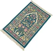 Luxurious Prayer Mat for Home and Travel, Green, as described