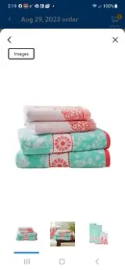 Brand New Pioneer Woman Mazie Mint 4 Pack Towel Bundle!