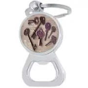 Old Keys Vintage Bottle Opener Keychain - Metal Beer Bar Tool Key Ring