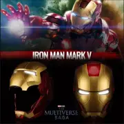 Iron Man MK5 Helmet 1:1 Wearable Voice Control IronMan LED Mask Cosplay Props