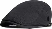 [BUDUBIBI] Newsboy Cap for Men, Cotton Adjustable Breathable Ivy Flat Cap Summer Gatsby Cabbie Driving Hunting Beret Hat