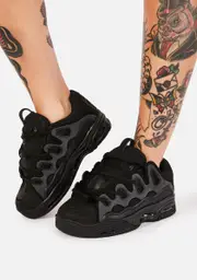 [Osiris] Solid Black D3 2001 Skate Shoes