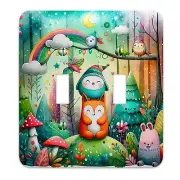 Enchanted Forest Friends Decorative Switchplate | Metal Light Switch Cover, Mult