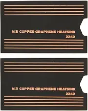 2Pcs M.2 SSD Heatsink, Brass Graphene 2242 SSD Thermal Pad, 0.15mm Thick M.2 Copper Heatsinks Cooler for M.2 2242 SSD, for Laptop and Gaming, Easy to Use