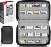 sisma 64 Game Case Compatible with Nintendo 3DS DS Switch Game Cartridges Hard Shell Game Card Holders Organiser Storage Case Carrying Pouch Black