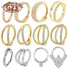 G23 Titanium Piercing Nose Ring Clicker Ear Cartilage Tragus Helix Daith Round E