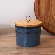 French Butter Crock for Counter,Dishwasher Safe Ceramic Butter Crock, Butter Keeper Dishes with Lid Candle Holder Food Storage Jars for Coffee, Sugar, Tea, Spice and Nut