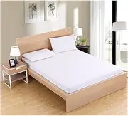 [BoNene] Queen Sheets Solid Color Fitted Sheet Mattress Cover with All-Round Elastic Rubber Band Bed Sheet for Twin Full Queen King Single Double Size Queen Sheet Set (Color : White, Size : China)