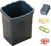 Fruit Cup Slicer, Stainless Steel Strawberry Egg Cup Slicer Multifunctional Fruit Cup Cutter for Banana Grape Hard Boiled Eggs Slicer Cup for Kitchen Quickly Making (Dark Blue, One Size)