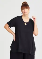 [Virtuelle] Taking Shape Bamboo Embellished Chiffon Top Size 14 in - Plus Size Women's Clothing