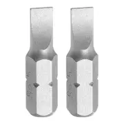 2pcs 1/4" Hex Shank SL5 Magnetic Head 1" Length S2 Flat Head Screwdriver Bit