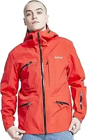 [ENDIRAD] Men Waterproof Hooded Rain Jacket, Windbreaker Lightweight Breathable Packable Raincoat for Outdoor, Camping, Hiking