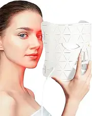 [FOLOKE] LED Light Therapy Mask Skin Care Mask, LED Red Light Therapy 630nm & 830nm Wavelength for Home Use, Body Beauty Machine for Care at Home (premium white)