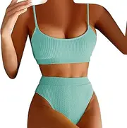 [Generic] Dot Bikini Bottom Solid Swimwear Bathing Strap Bikini Splicing Swimwears Tankinis Set Swimsuit Tops for Teen Girls
