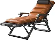 Folding Chaise Lounge Chair, Reclining Zero Gravity Chair with Removable Soft Cushion and Headrest FANDIAO