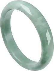 Taozyao Natural Green Jade Bangle Bracelet for Women Genuine with Certificate丨100% Grade A Jade Handmade Bracelets - Healing Protection Good Luck Bracelet Bangles with Jewelry Box (54-64mm),