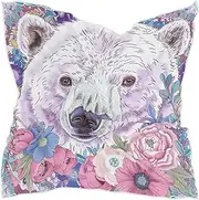 [sanluoli] Boho White Bear Peach square silk scarf hijab elegant gifts for women for winter bufandas para mujer, Boho White Bear Peach