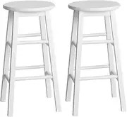 Artiss Bar Stools Stool Set of 2 Kitchen Swivel Counter Barstools Dining Chair Chairs Wooden White in 61cm Seat Height Floor for Home Dining Room Cafe Outdoor Indoor